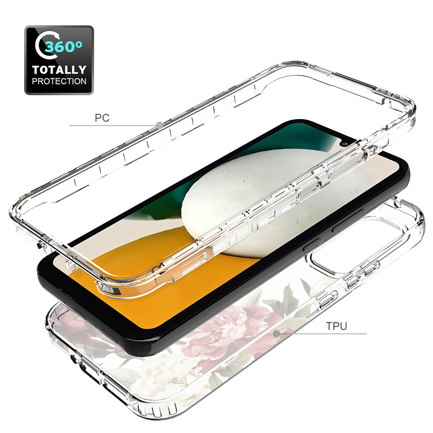 For Samsung Galaxy A34 5G PC Frame TPU Transparent Phone Case Pattern Printing Anti-scratch Cover For Samsung Galaxy A34 5G PC Frame TPU Transparent Phone Case Pattern Printing Anti-scratch Cover